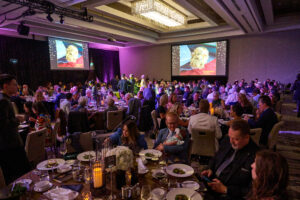 Ballroom filled with guests at BC SPCA's Offleashed Vancouver Gala 2023